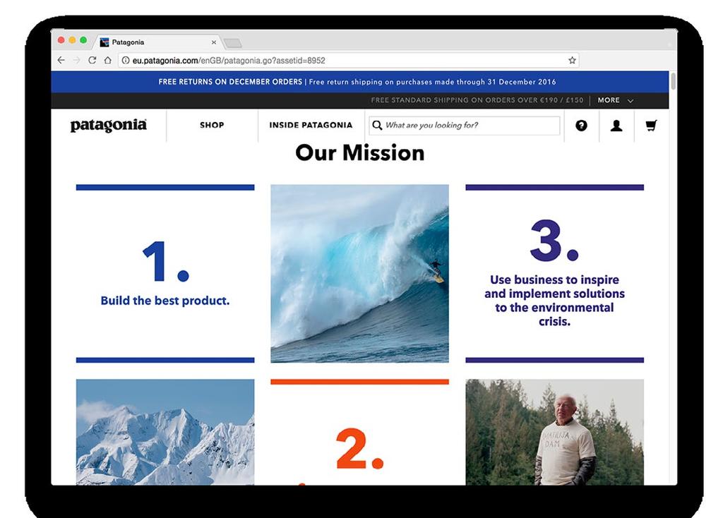 Patagonia Our Mission [Digital Campaign] We backed up the bold words with an