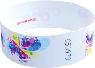 Extra large imprint area that is ideal for combining admission tickets with wristbands.