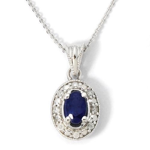 Gold and Diamond Sapphire Necklace for Ladies Item Number : 132050 This diamond and sapphire necklace for ladies is crafted in 14 karat white gold and features