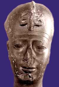 The 9 th example is a stone head for Apries, the 4 th Pharaoh of the 26 th Dynasty (589-570 BC) shown in Fig.27 [40]. The designer showed the Pharaoh wearing a Cap with a symbol on its front.
