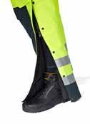 Fluorescent and with reflective tapes. Dirt resistant. Anti-static, acid resistant and flame retardent. Protects from electric arcs and occasional welding arcs.