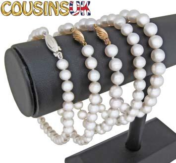 CHAINS, BRACELETS, BANGLES & NECKLACES PEARLS - READY MADE BRACELETS & NECKLACES J32711B Pearl Necklaces Ø10mm Faux Pearl (x20) & Silver Ring (x1) EACH 16.