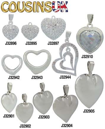 95 J39943 Tear (26 x 12mm) Pendant EACH 13.35 Silver Charm Hangers Cousins UK - Pendants - Silver with C.Z (Cubic Zirconia) Beautifully made, exceptional quality with brilliant C.