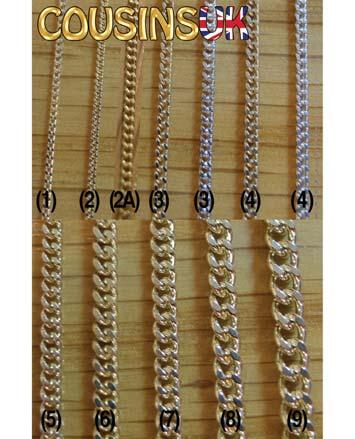 CHAINS, BRACELETS, BANGLES & NECKLACES CHAINS, BRACELETS, BANGLES & NECKLACES 9CT CHAINS - READY MADE Curb Diamond Cut, Ready Made Chain with Catch - Ready Made - 9ct Red - White - Yellow Gold Very