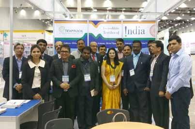 Nayantara, Second Secretary, Embassy of India in South Korea (5th from right) along with the Indian exhibitor s at TEXPROCIL booth in Preview in Daegu Fair - South Korea.
