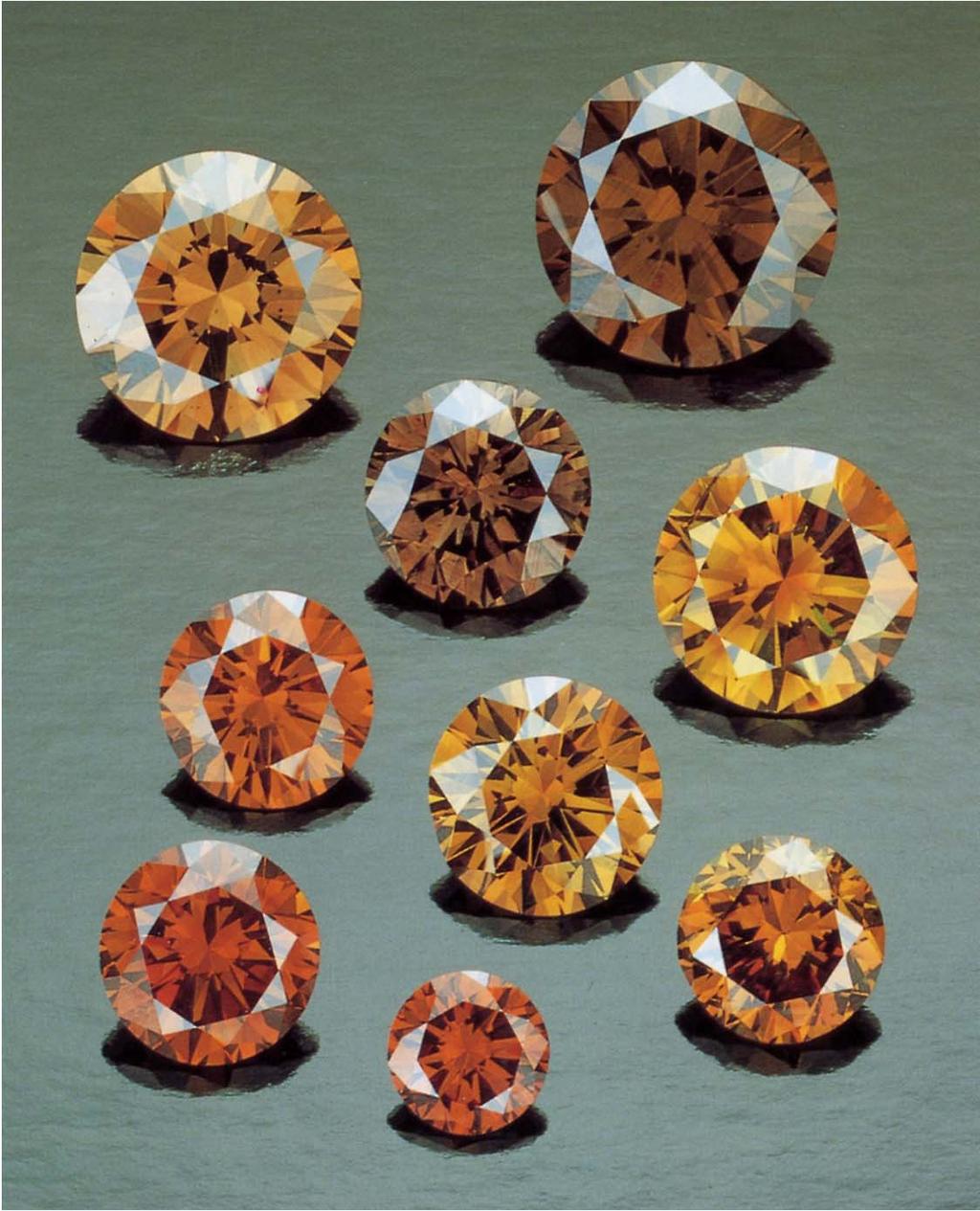 Brown Diamonds Brown Diamonds are colored by layers of brown graining that are thought to be caused by deformation of the diamond s structure.