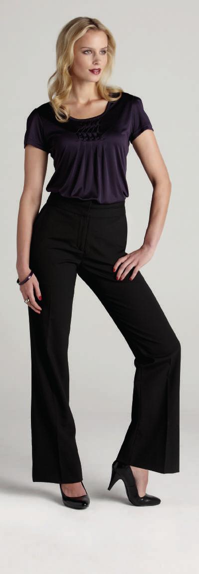 10116 Black Mid Rise Piped Band Pant K123LS Grape Deco