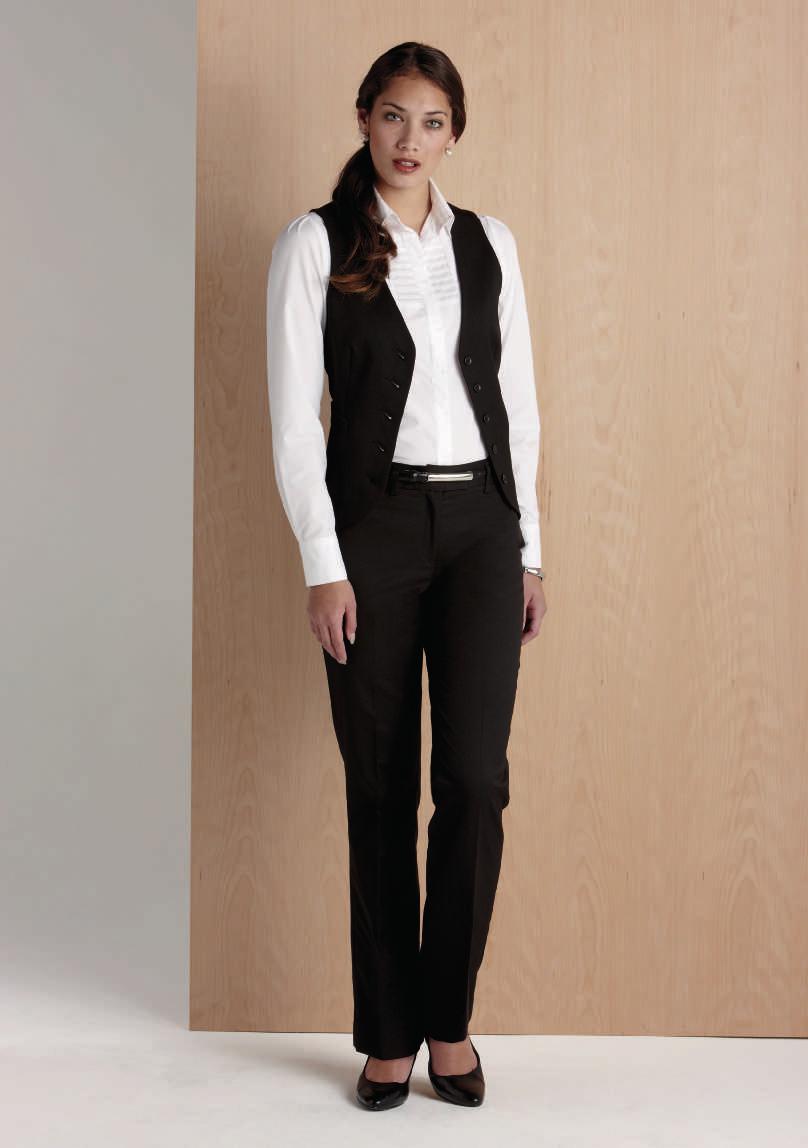 50111 Black Peaked Vest with Knitted Back 10111 Black Relaxed Fit Pant S121LL White
