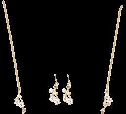 SET020 R229 PV200 Gold and Crystal Set NL078 R149 PV120 Glass and Bead Pendant on Gold Chain 39cm + 8cm ext NL014 R149