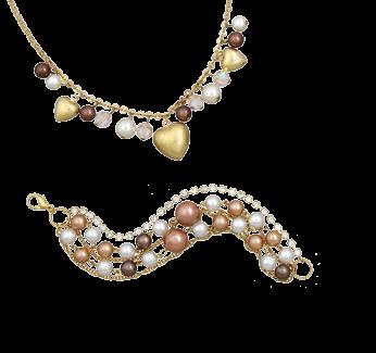 Antique Gold with Topaz and Pearls