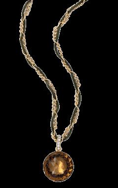 Chain and Leather Cord 39cm + 8cm ext GOLD