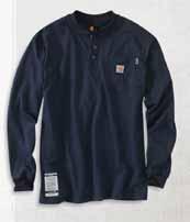 Carhartt FR and labels sewn on pocket Meets the performance requirements of NFPA 70E and is UL Classified to NFPA 2112 410 051 261 465 100235-410/Dark Navy 100235-051/Light Gray 100235-261/Sand