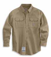 closure Extended sleeve plackets with twobutton adjustable cuffs FR melamine buttons throughout Button-down collar with button closure Triple-stitched main seams Carhartt FR and HRC 1 labels sewn on