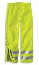 HIGH VISIBILITY / COLOR ENHANCED High-Visibility Class 3 Waterproof Pant 100497 250-denier, 100% polyester shell with water-repellent finish Waterproof membrane Fully taped seams 100% polyester mesh