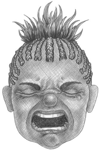 Extreme Pain The expression of extreme pain (or anguish) is difficult to watch (Figure 11). The nostrils are pulled upward and the cheeks are raised.