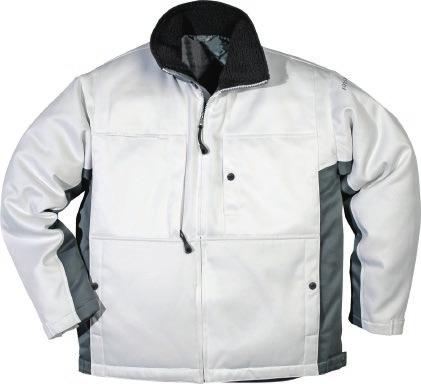 embroidery / Approved according to EN 342. MATERIAL 100% polyester, dirt, oil and water repellent. Quilted lining. WEIGHT Outer fabric 260 g/m², lining 160 g/m². COLOUR 900 White. SIZE XS 2XL.