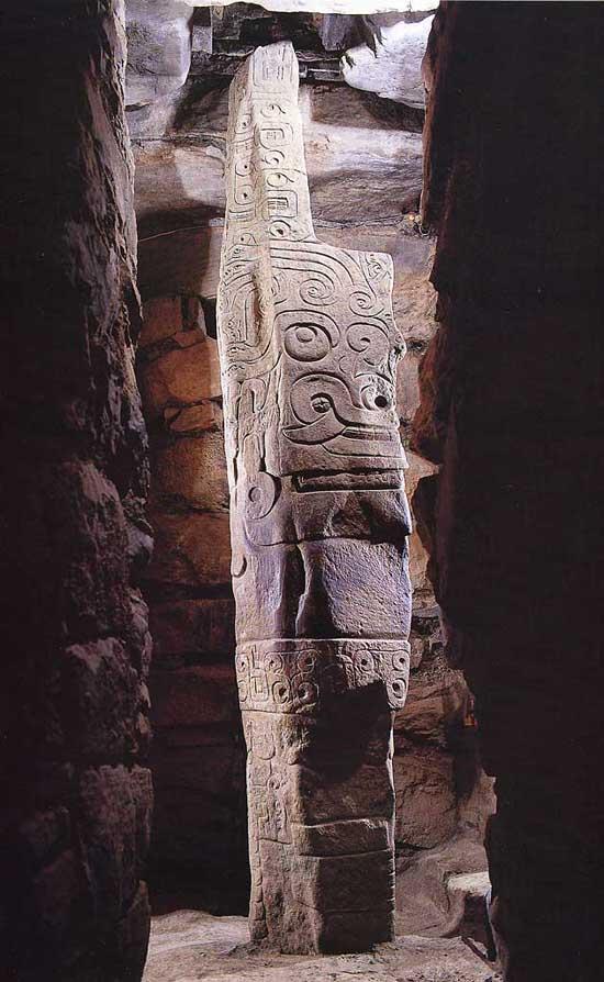 Chavin de Huantar Lanzon Stela Granite Blade (spear) Stone Only high ranking officials could see