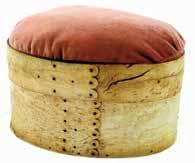 *51. EXTREMELY LARGE WHALEBONE DITTY BOX that has a pincushion fitted into the top of the lid. Oval shaped measuring 10 l. x 7 w. x 6 1/2 overall height.