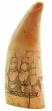 *57. 19TH CENTURY SCRIMSHAW CARVED WHALE S TOOTH with a full standing female portrait. Boldly engraved on one side with a depiction of a female wearing a fancy dress. 5 1/2 h. x 2 1/4 w.