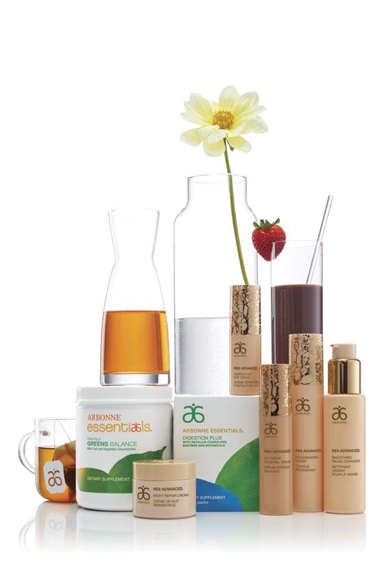 THE ARBONNE ADVANTAGE A holistic approach to healthy living, inside and out, with cleaner formulas for better skincare results and plant-powered nutrition.
