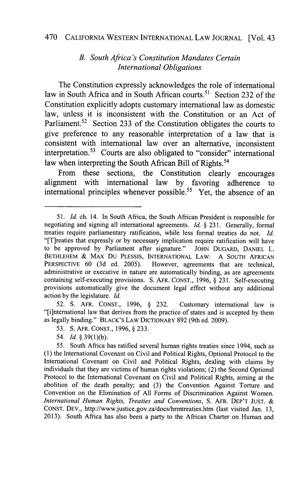 California Western International Law Journal, Vol. 43 [2012], No. 2, Art. 5 470 CALIFORNIA WESTERN INTERNATIONAL LAW JOURNAL [Vol. 43 B.