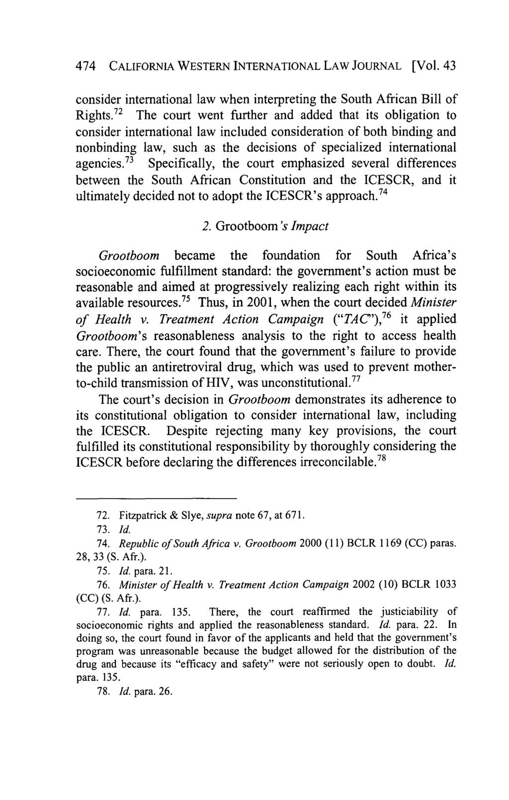 California Western International Law Journal, Vol. 43 [2012], No. 2, Art. 5 474 CALIFORNIA WESTERN INTERNATIONAL LAW JOURNAL [Vol.