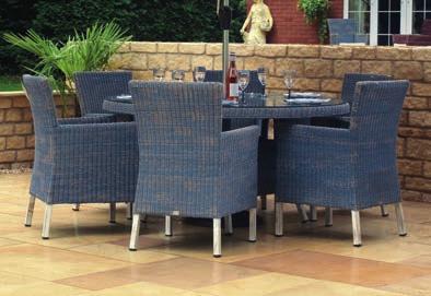 A colourful additon to your garden. CLERMONT DINING Bring a bit of colour to your garden with the Clermont range which is available in four colourwashed finishes.