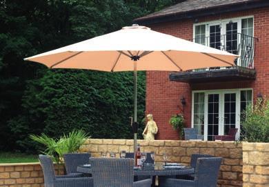 The 3m diameter parasols are available with a 50Kg base.