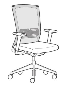 Task Chair Automated Weight/Tension control mechanism with Fix Back or Flex Back, 4D