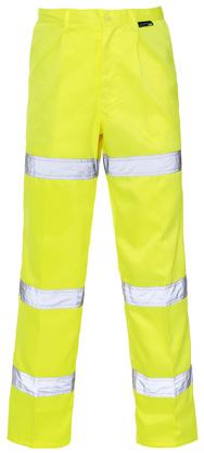 TROUSERS HI VIS 3 BAND POLYCOTTON TROUSERS Why choose between an ankle or knee band trouser when you could choose our Hi Vis Polycotton 3 Band Trousers - perfect for a multitude of activities in