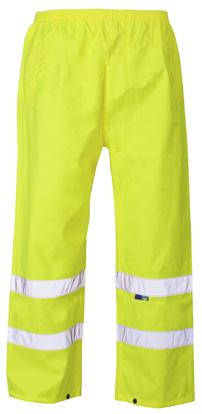 TROUSERS & FLEECES HI VIS TROUSERS Featuring an elasticated waist, these simple Hi-Vis Trousers are an essential item for your hi-vis range.