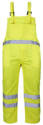 TROUSERS & JACKETS SHORTS HI VIS POLYCOTTON BIB TROUSERS Offering Class 1 hi-vis protection, our Hi Vis Polycotton Bib Trousers feature chest and side pockets making this garment both practical and