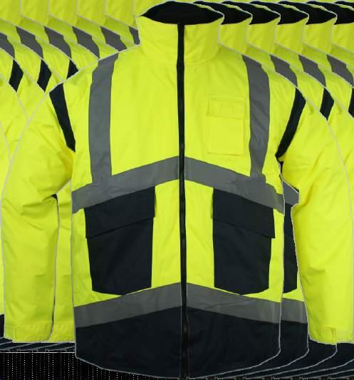 SAFETY WORKWEAR COLLECTION SLD506 HI-VIS TWO TONE WINDBREAKER JACKET 100% polyester oxford fabric, milky coating 180g/m² hollow cotton padding