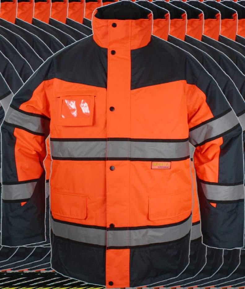 SAFETY WORKWEAR COLLECTION SLD501 HI-VIS CONTRAST TRAFFIC JACKET 100% polyester oxford fabric, milky