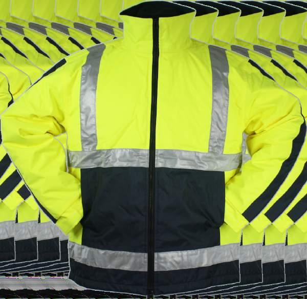 SAFETY WORKWEAR COLLECTION SLD724 HI-VIS TWO TONE LIGHT JACKET 100% polyester oxford fabric, milky coating Polar fleece 180g/m²