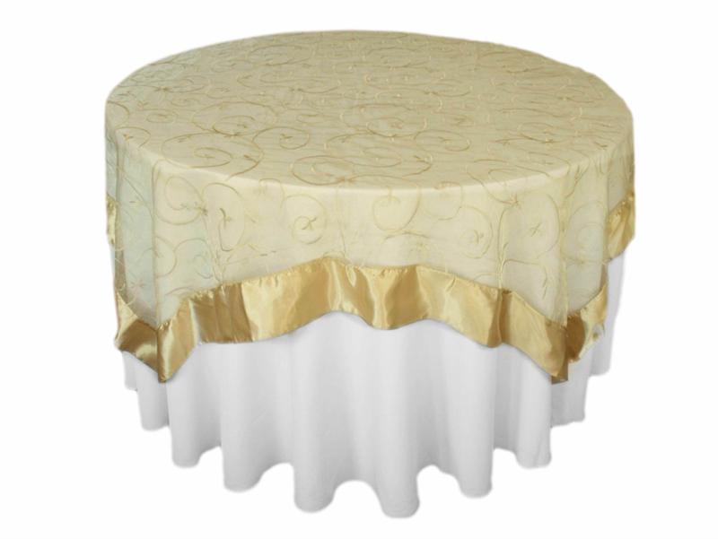 We offer overlays, tablecloths, table runner