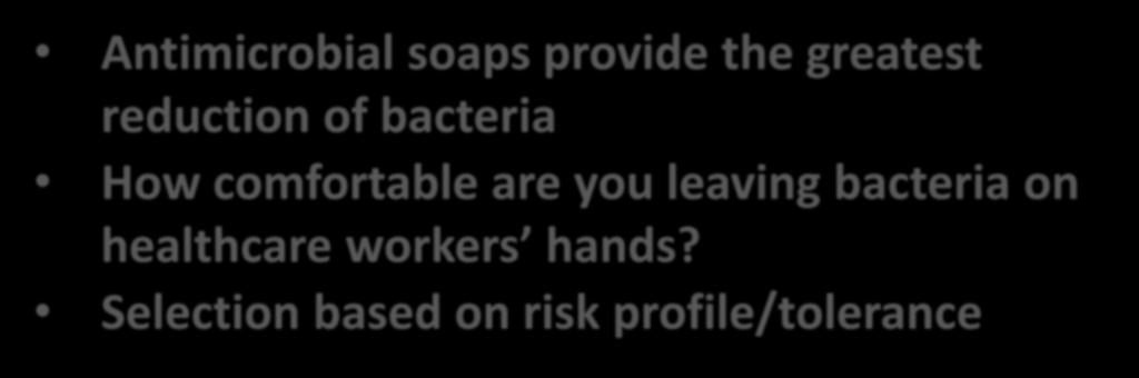 reduction of bacteria How comfortable are you leaving