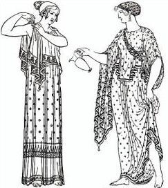 Both men and women wore the ionic chiton with varying sleeve lengths.