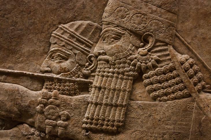 This is the Royal Lion Hunt bas-relief details, from the Mesopotamian Collection, British Museum, London.