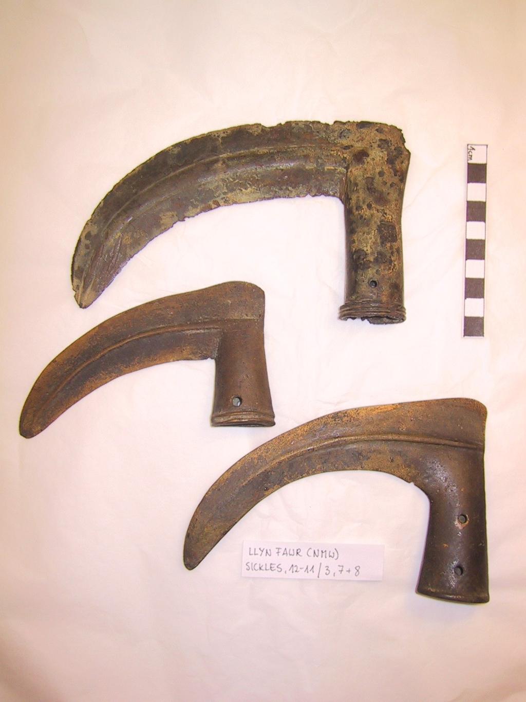 Page 10 Fig. 4 (L): Three sickles from Llyn Fawr, Glamorgan, by permission of the National Museum of Wales Fig.