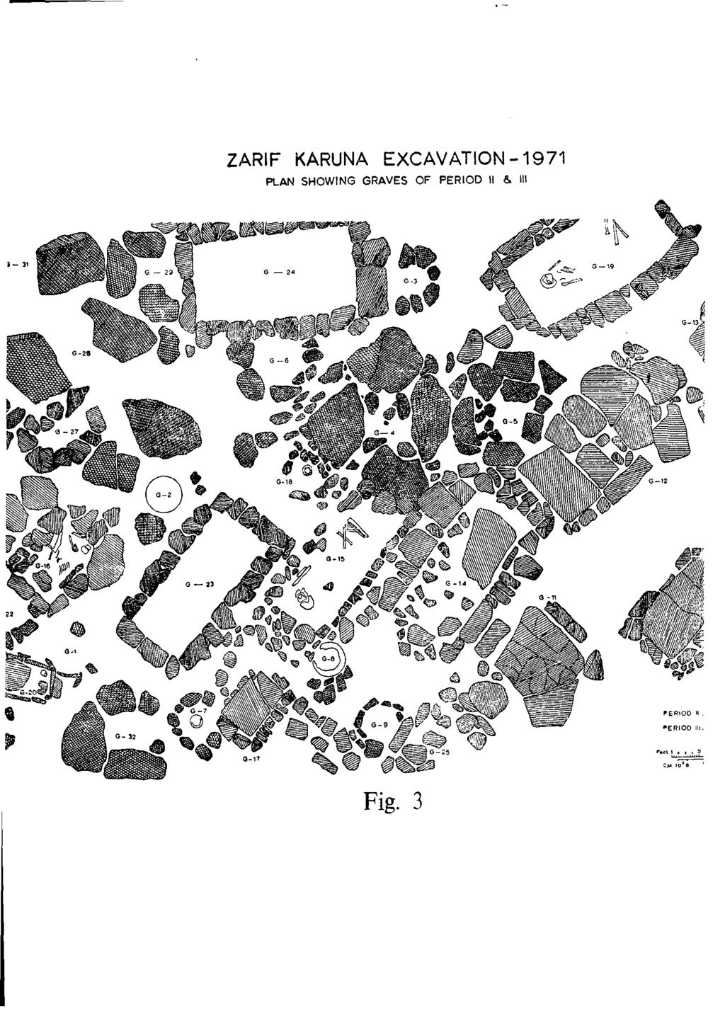 ZARIF KARUNA EXCAVATION -1971 PLAN SHOWING GRAVES OF