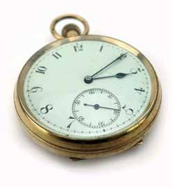 Lot 974 974 An 18ct yellow gold open face pocket watch, the white enamel dial with black Arabic numerals and second hand section within a plain case, movement by Daniel Buckney, cased