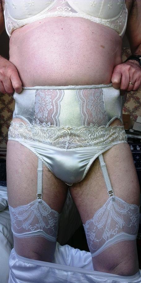 What about the panties, suspenders and bra? All are silky white or cream and yes they are lovely to wear with either of the two slips.
