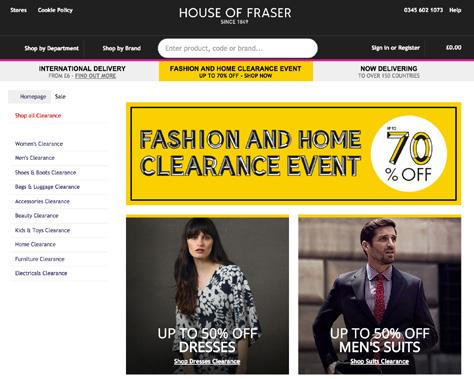 TWO BIG DEALS House of Fraser was running two headline deals this week.
