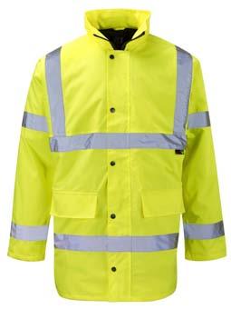 The wearer s safety is maximised by the use of both fluorescent and reflective materials, comfort is provided by the cosy quilted lining and fully waterproof outer.