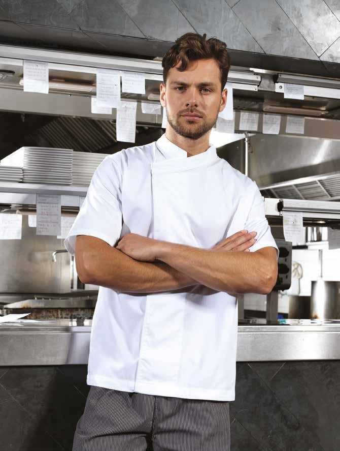 pull-on short sleeve Chef s tunic.