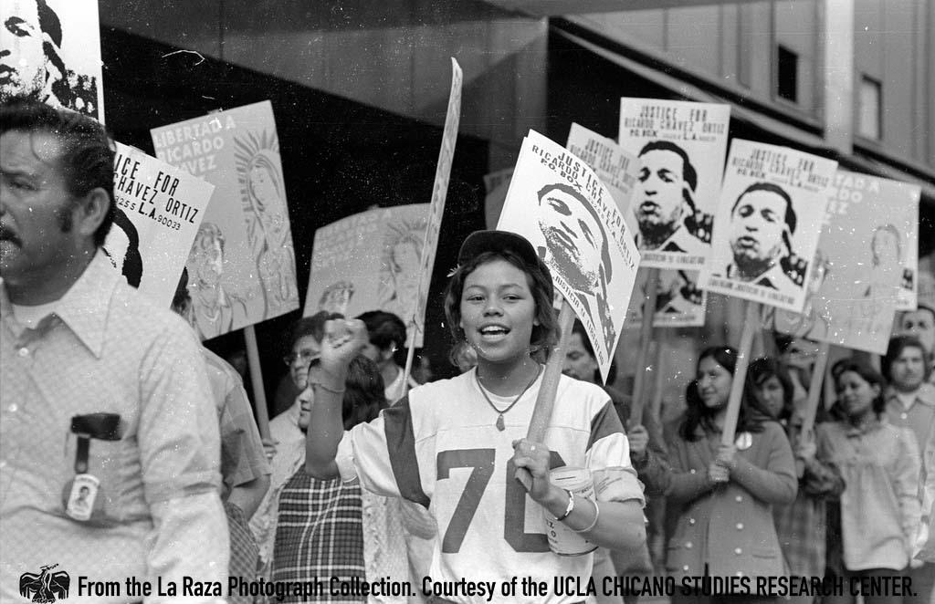 March in support of Ricardo Chavez Ortiz in downtown Los Angeles La
