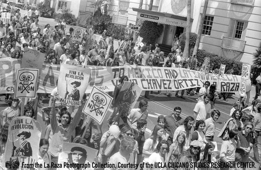 Anti-Vietnam War March on Wilshire Boulevard La Raza