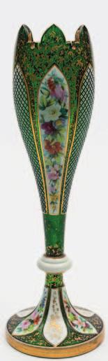 with long tripleringed necks and pointed stoppers, 50 cm high [minor chips].