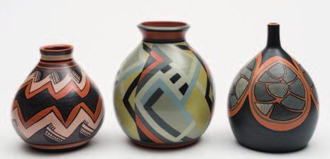 former impressed Moorcroft Made in England and the latter Moorcroft Burslem, circa 1918-29 and 1913-16 respectively, 9 and 6.5 cm high.